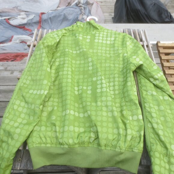 Adidas Summer Green Polka Dot Polyester Windbreaker Athletic Jacket - Sz Medium - Picture 7 of 13